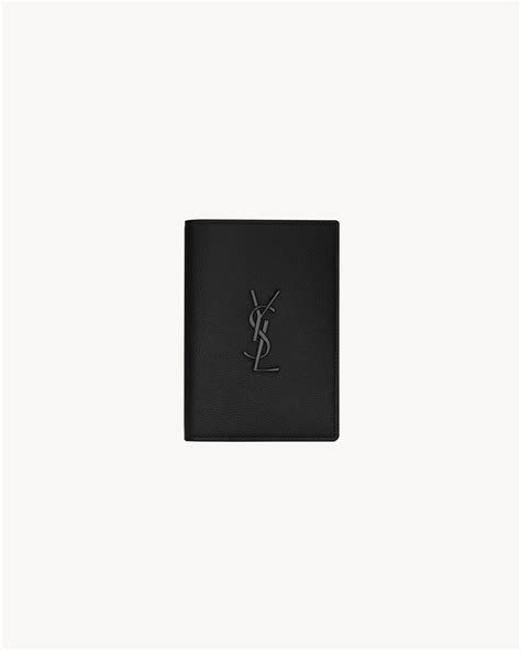 etui passeport ysl|SAINT LAURENT Cassandre Logo.